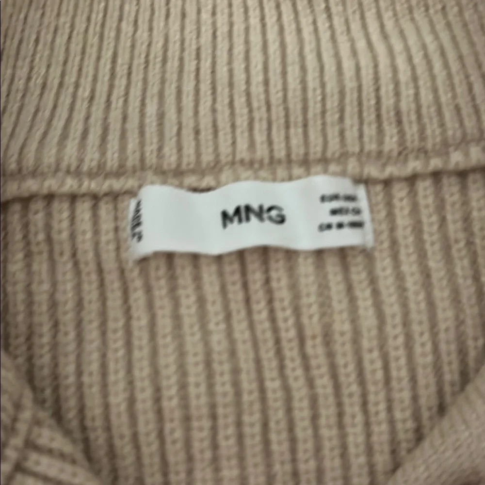 Mango Beige Ribbed Button-Up Sweater - Picture 3 of 6